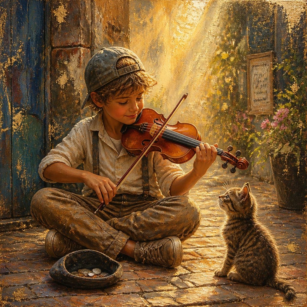 Art and Song ecard artist creating a musical moment